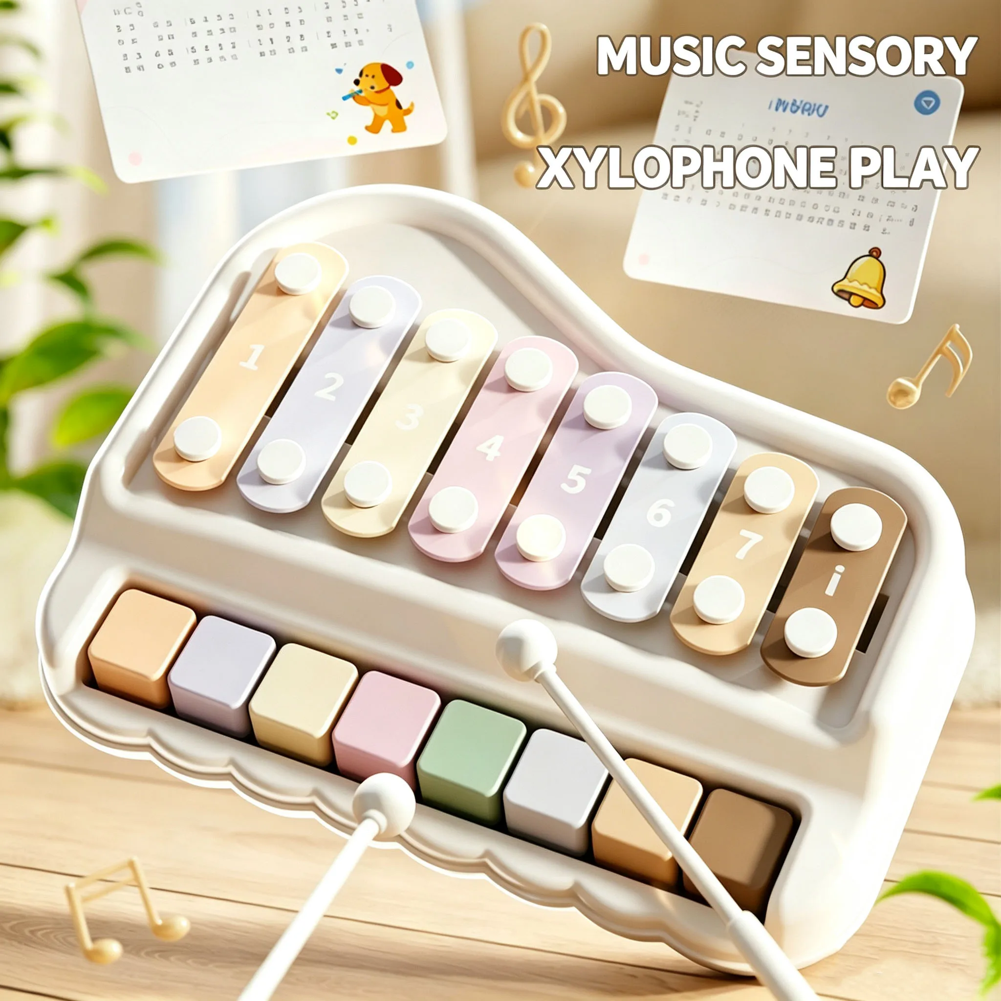Xylo Piano 2 in 1 Infant & Toddler Music Toy Percussion Instrument Early Learning Educational Sensory Game