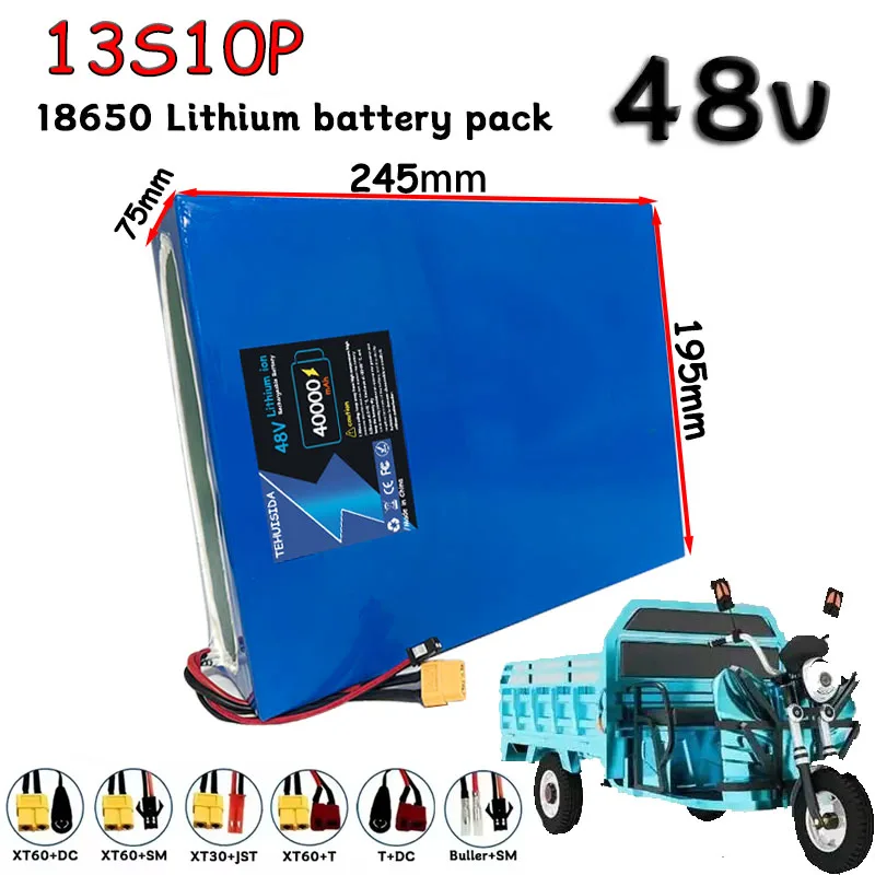

New 18650 Lithium Battery with Full Capacity 48V40Ah 13S10P Lithium Battery Suitable for 750-1500W