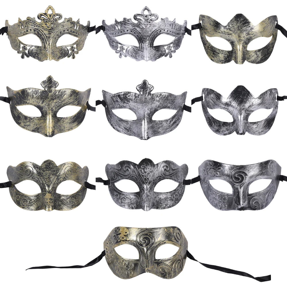 Retro Tiara Halloween Mask Unisex Sexy Eye Mask for Women Men Rome Bronze Fancy Carnival Dress Costume Party Supplies Cosplay