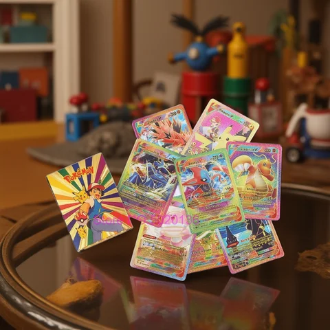 60 100 Pcs English Pokemon Cards Holographic EX Vstar Vmax GX Letter Rainbow Arceus Shiny Charizard Mewtwo Evolution Combination