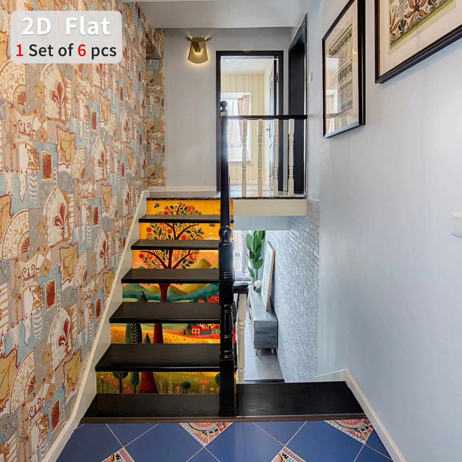 Self Adhesive Stair Sticker Living Room DIY Decor Home Waterproof PVC Makeover Wall Sticker Creative Style Peel and Stick Decal