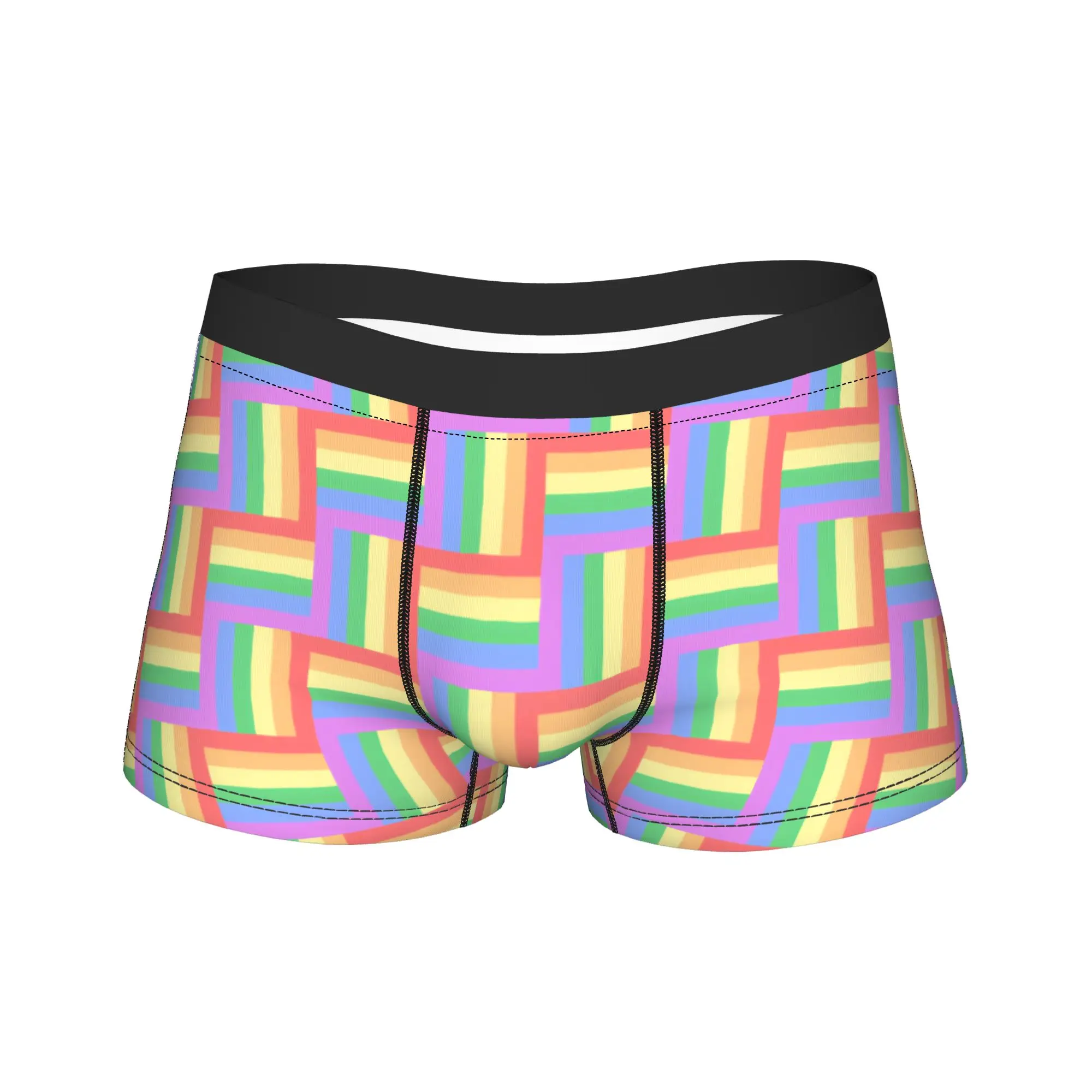 Pride Month Rainbow Underwear  Custom DIY Trunk Trenky Male Panties Comfortable Boxer Brief Birthday Present