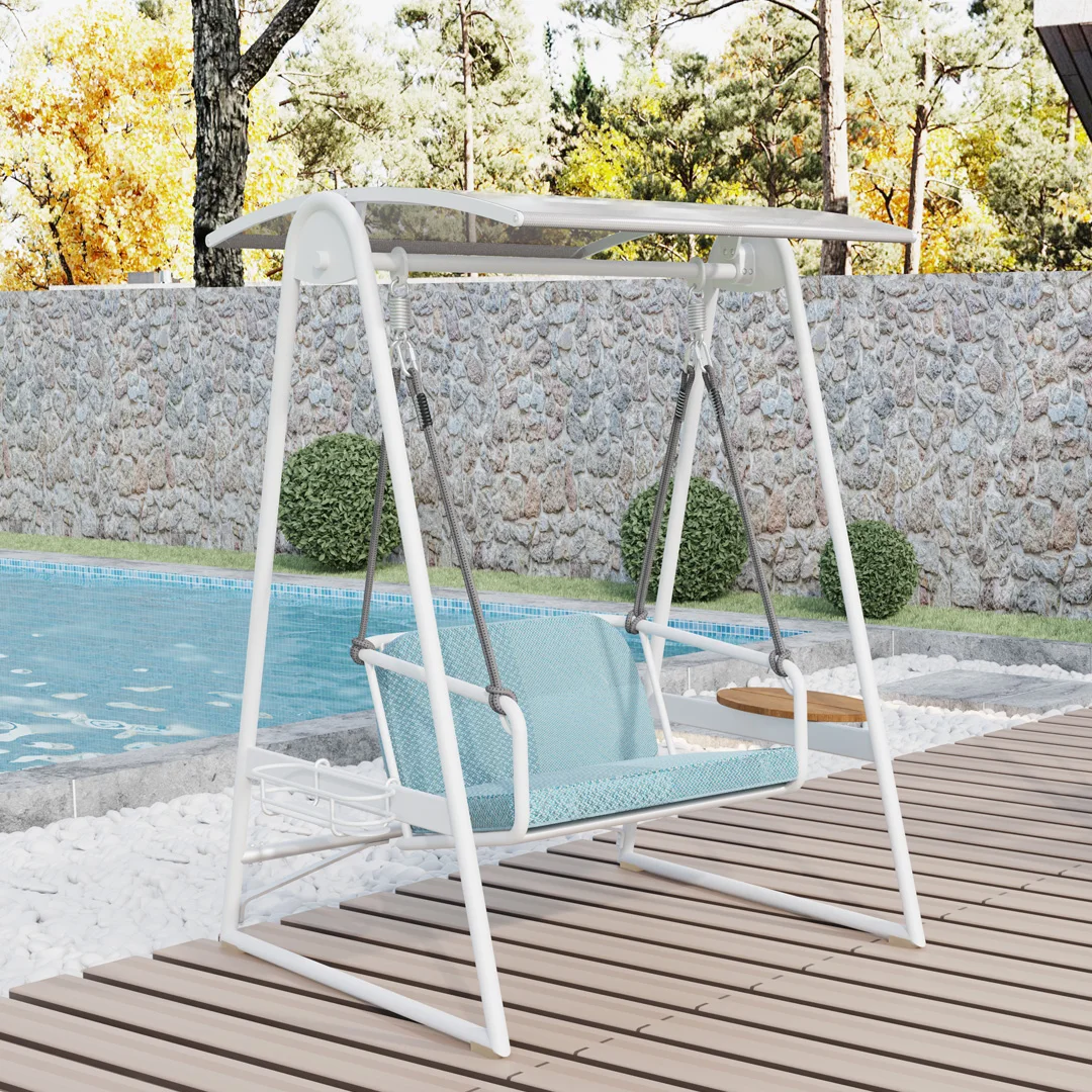 1 Seater Garden Hanging Chair Furniture Popular Canopy Designed Leisure Outdoor Swing