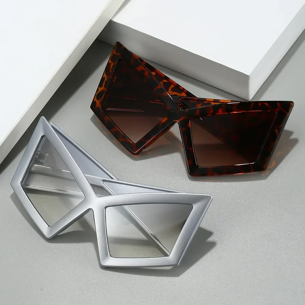 대형 고양이 눈 선글라스 성인 레트로 펑크 빅 프레임 특수 모양의 음영 맞춤형 비치 선 스크린 패션 선글라스