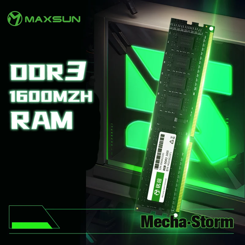 MAXSUN DDR3 4GB 8GB Desktop Memory RAM PC3 1600Mhz 1.5V 240Pin Intel and AMD Non-ECC DIMM Memories Ram