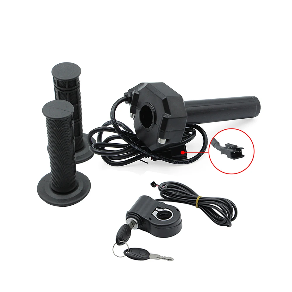E-bike Full Twist Throttle Grip with Key Ignition For Ridstar Q20/Q20Pro/H20 Electric Dirt Bike Scooter Motorcycle Parts