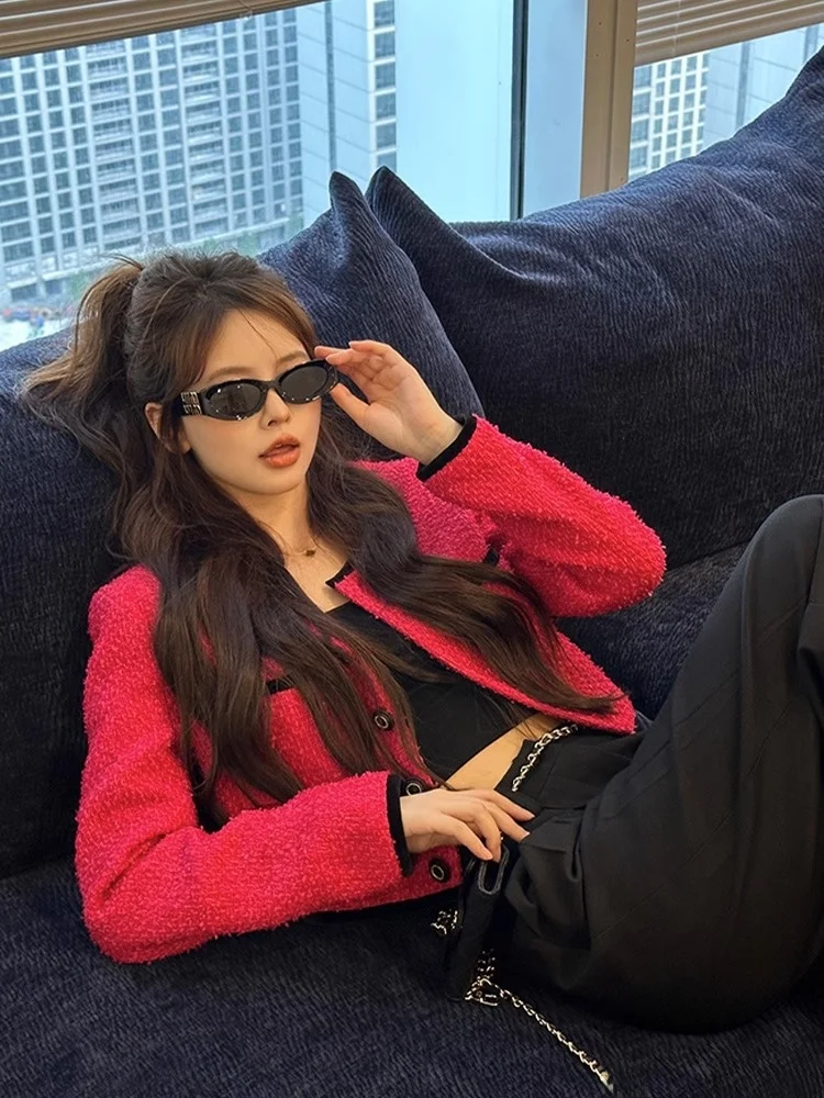 Ele Red ort Quilted Jaet Damska Moda Trend Wysoka Jakość Styl Uliczny Jesień Nowości Odzież Wierzchnia Damska