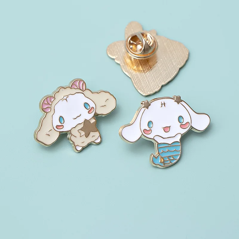 Sanrio Anime Cinnamoroll Series Alloy Brooch Lovely Twelve Constellations Cartoon Badge Decorative Clothing Lapel Enamel Pins