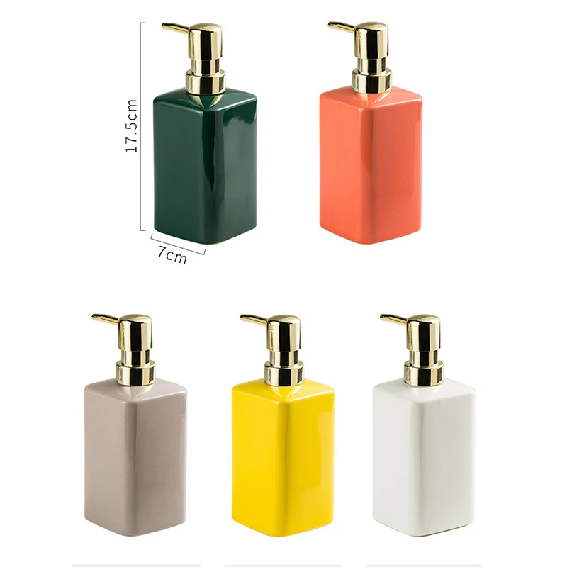 Enamel Hand Soap Shower Gel Dispensing Bottle Household Ceramic Soap Dispenser Gold Press Lotion Bottle Bathroom Accessories New