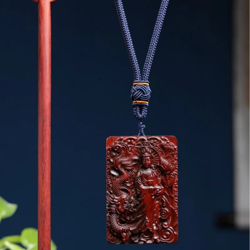 African rosewood pure bottle Guanyin pendant, dimensions 6*9*1.7, car rearview mirror ornament