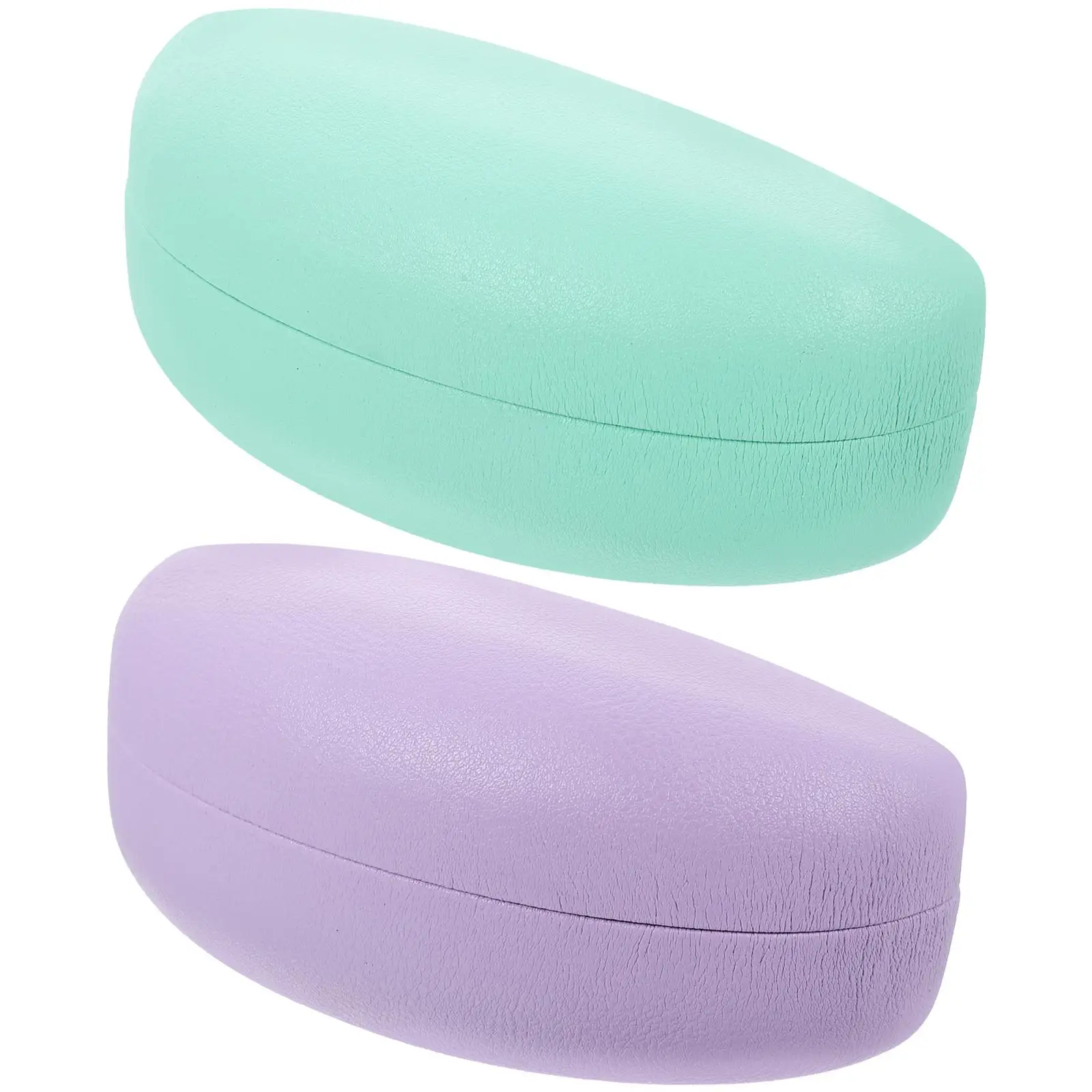 

2 Pcs Hard Shell Sunglasses Case Eyeglass Cases Green Purple Compact Protective Storage Box for Women Glasses Accessories