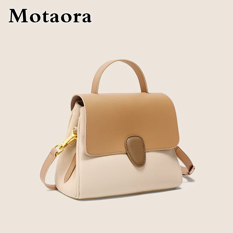 

MOTAORA Genuine Leather Large Capacity Tote Bag for Women Vintage Style Spacious Cowhide Shoulder Messenger Bag & Handheld Purse