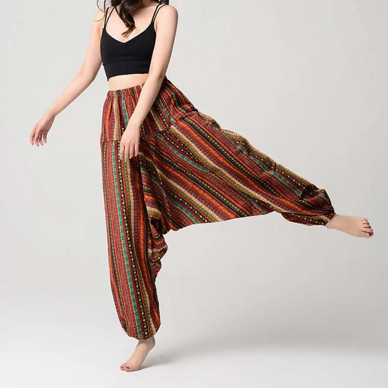 Men Women Dance Pants Big Crotch Trousers Wide Leg Pants Loose Version Couple Unisex Pant Ethnic