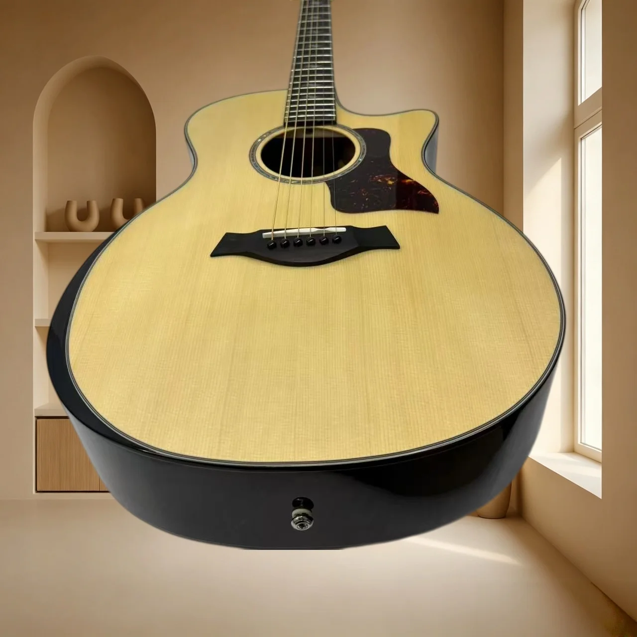 GA Cutaway Solid Acoustic Guitar Solid Spruce Top 814S Rosewood Back Sides Rosewood Fretboard Fingerstyle Singing Guitar