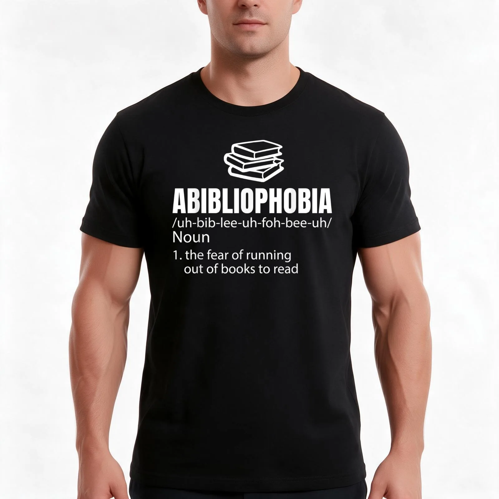 Abibliophobia Definition Reading Bookworm Reader Gift T-Shirt, Summer Casual Cotton Tee, Oversized Streetwear Tops, 100% Cotton