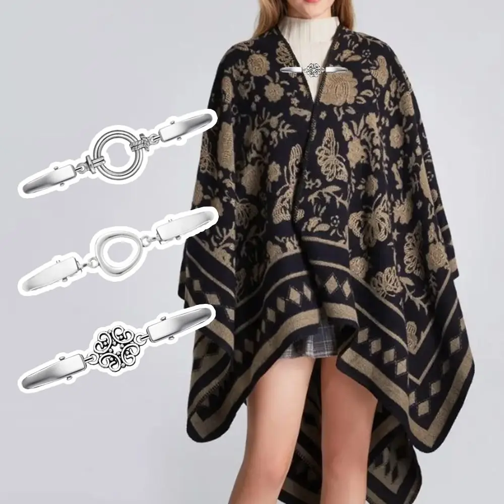 New Alloy Cardigan Clip Anti Slip Geometric Collar Clip Buckle Cloak Buckle Women