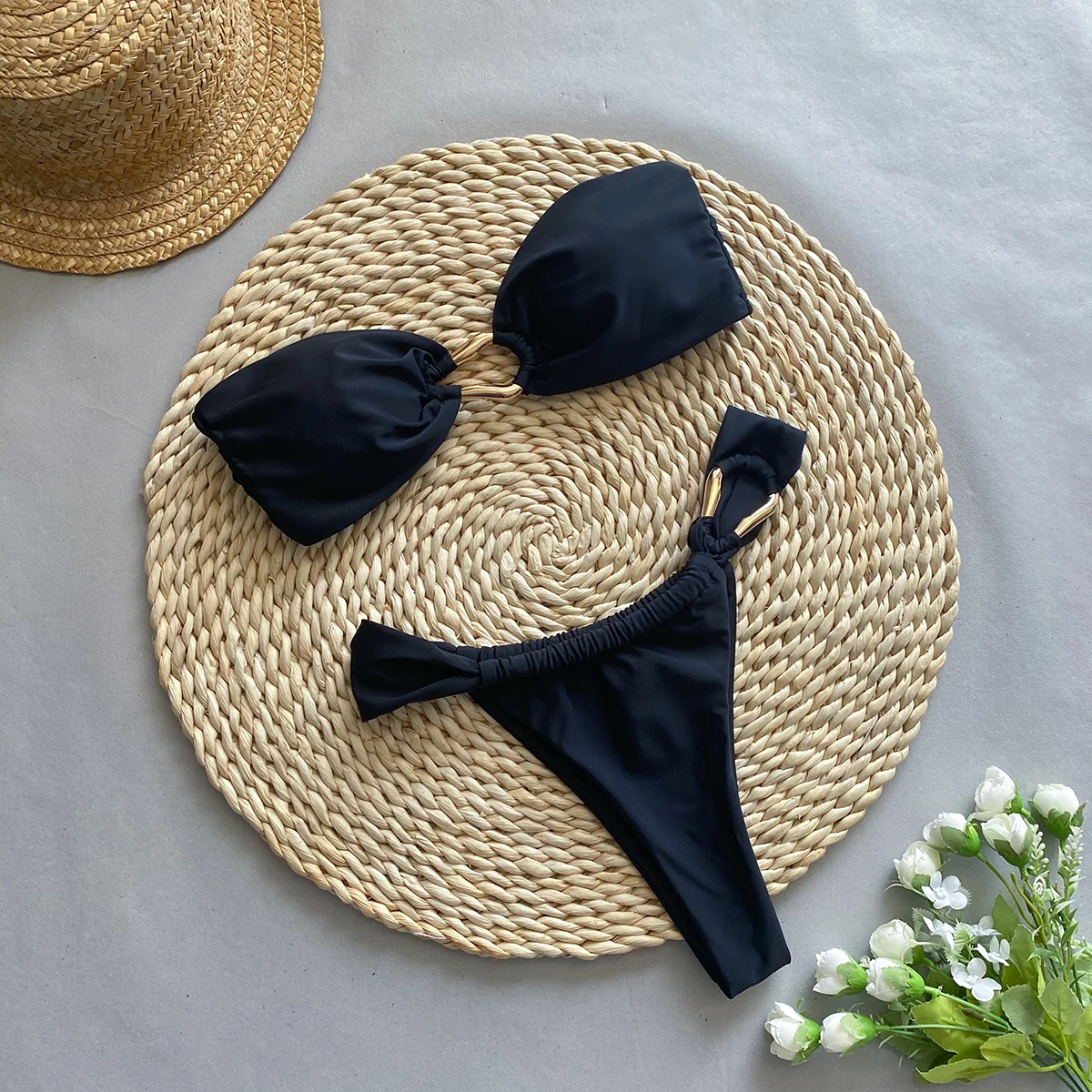Bandeau Bikinis 2024 sexy Frauen Badeanzüge Bade bekleidung weibliche brasilia nische Bikini Set Badeanzug Badeanzüge Beach wear Biquini
