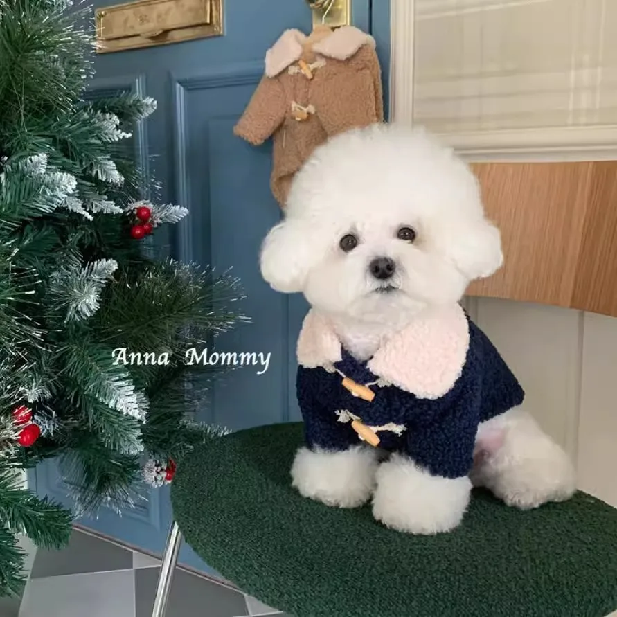 

*New Winter Warm 2-Leg Cotton Dog Coat, Fleece Lined Padded Vest for Small Dogs Teddy Bichon Schnauzer Pom Poodle, Cold Wear
