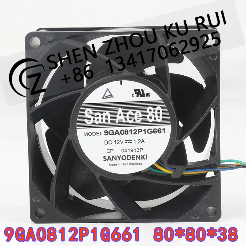 

Оригинальный Sanyo 24 В 48 В постоянного тока 12 В 1,2 А AC EC 8038 80x80x38 мм 8 см промышленный корпус сервер с большим объемом воздуха 9GA0812P1G661 охлаждающий вентилятор