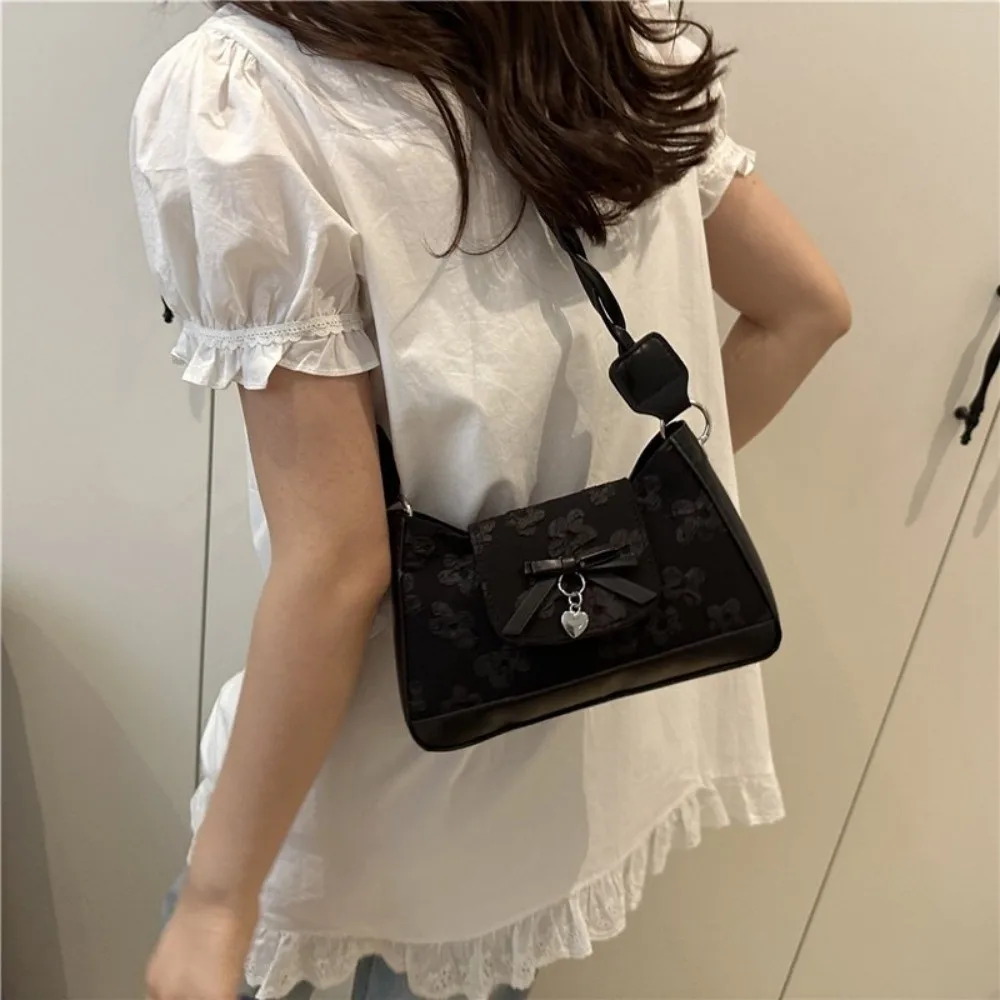 

Fashion Korean Bow Crossbody Bag Small Luxury Bow Shoulder Bag Sweet PU Leather Women's Handbags Girls
