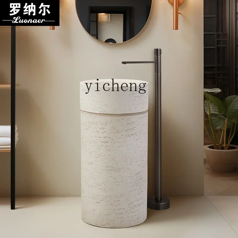 a1  wash basin square round integrated floor washing table creative art column basin