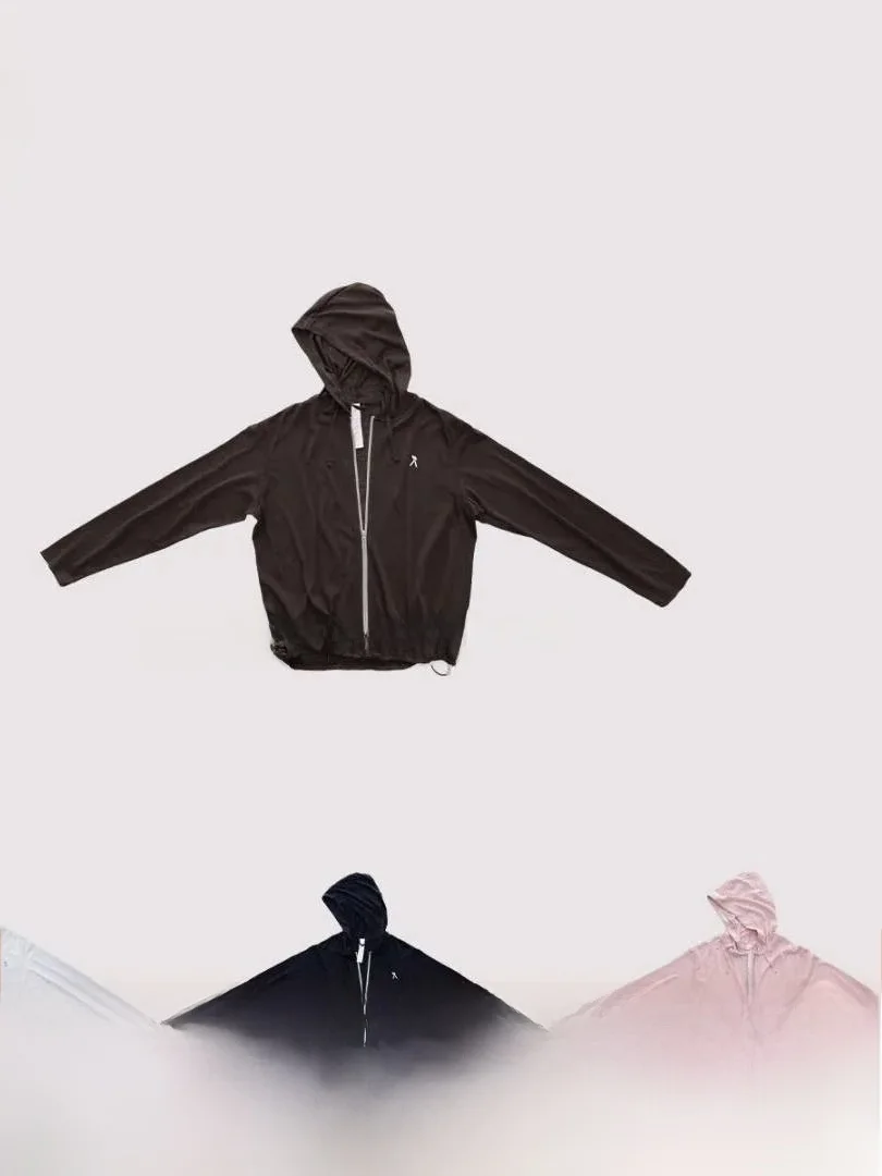 Women's Silk Lyocell Linen Blend Jacket Zipper Loose Fit Hat Design Standard Edition Long Sleeve Casual Outerwear