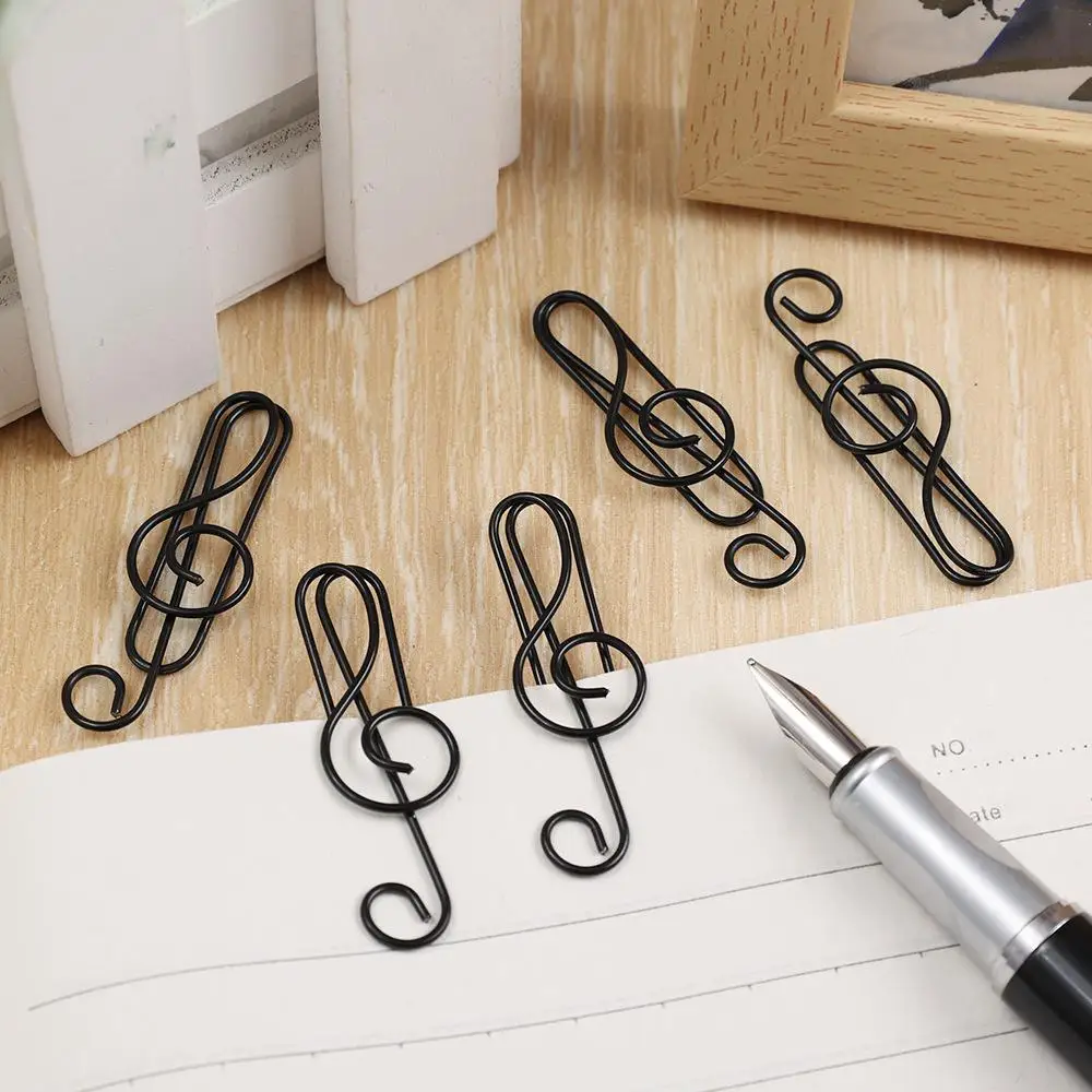 Clamps Bookmark Office School Stationary Students Gifts 20Pcs Creative Music Paper Clips Musical Notes Paper Clip Holder