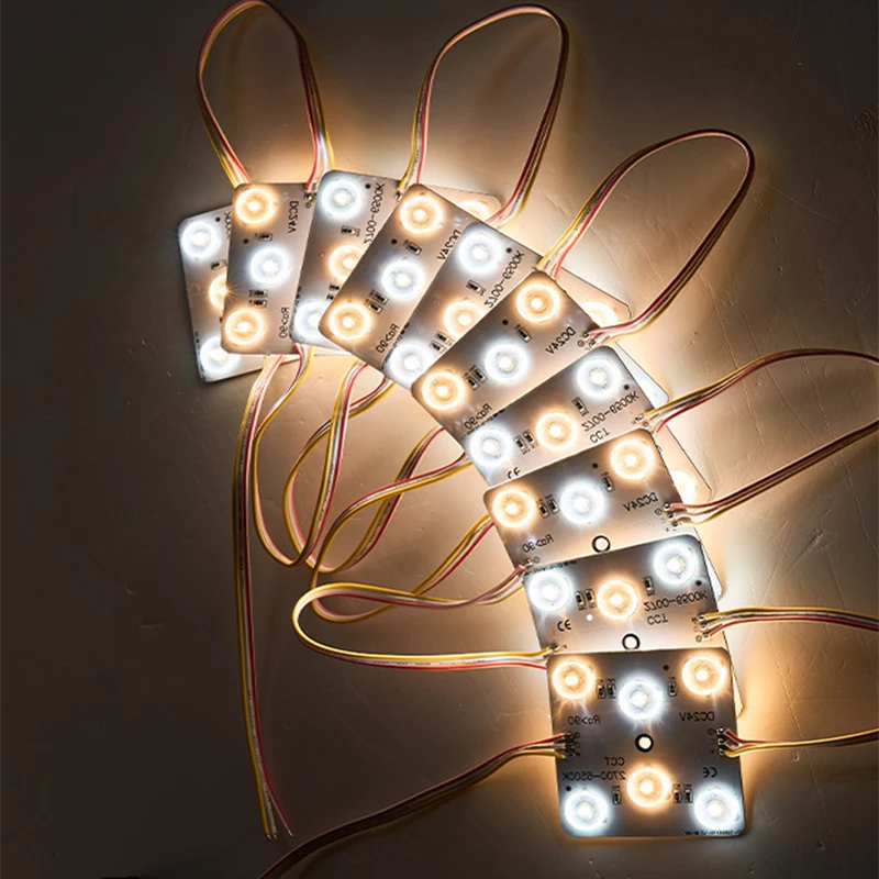 10-Pack CCT LED Module Light 3 Colors 24V Dimmable Diffuse LED Light for Ceiling Advertising Light Box Signboard Backlight Shop image 6