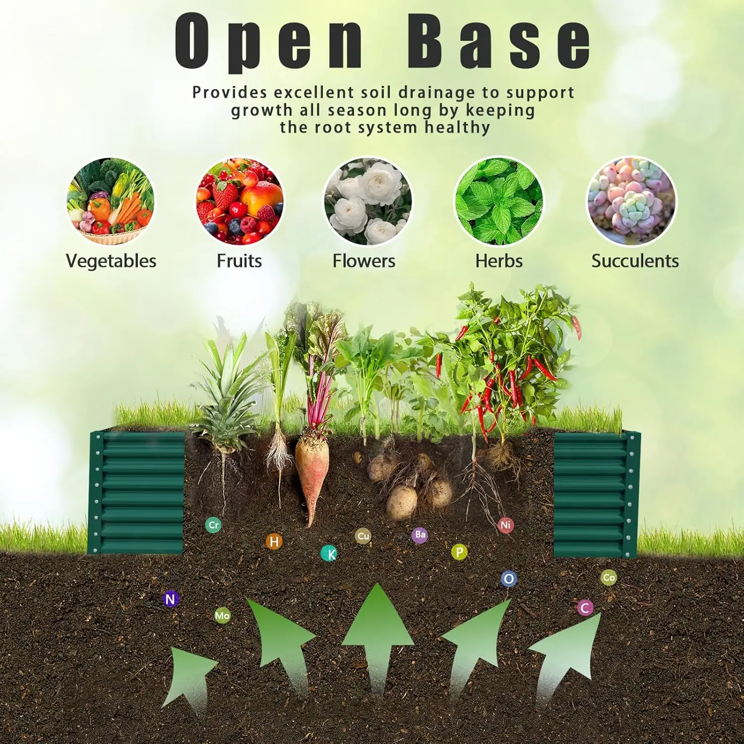 1 Pack 8x3x2FT Galvanized Raised Garden Bed Kit Retangular Metal Ground Planter Box Outdoor Bottomless Planter Raised Beds for V