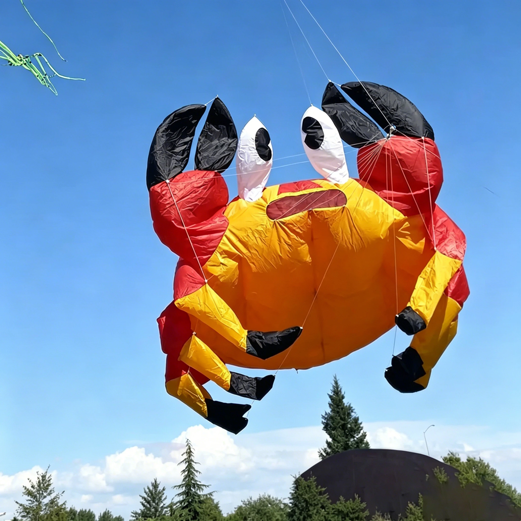 3.2m Crab Kite|Easy-Launch 30D Ripstop Nylon Inflatable Soft Kite with Line & Bag, Ideal for Outdoor Events & Kite Festivals