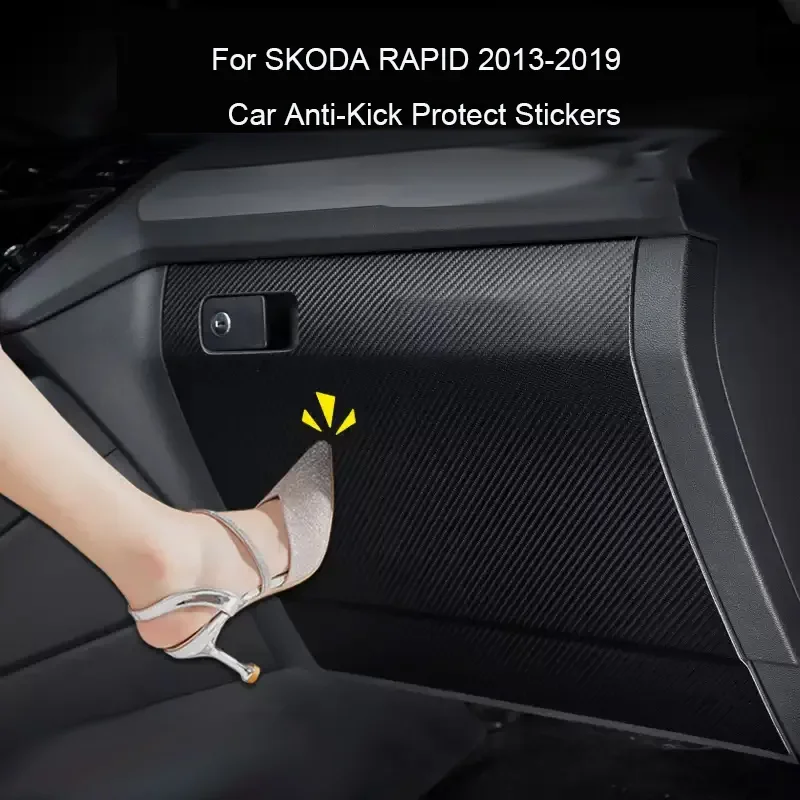 

Car B-Pillar Door Anti-Kick Protect Pad Auto Trunk Anti-Dirty Scratch Resistant Interior Accessory For SKODA RAPID 2013-2019