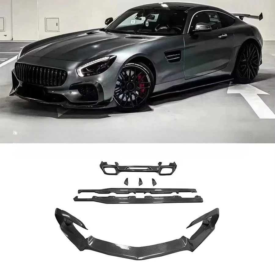 

2015-2017 for AMG GT GTS Coupe Carbon Fiber Bodykit New Front Bumper Lip Side Skirt Rear Diffuser Body Kits