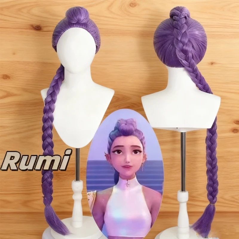 2025 film Kpop enfants filles Cosplay perruque Mira Rumi Zoey chasseurs de démons violet cheveux longs Halloween Cosplay accessoires en Stock////,,...