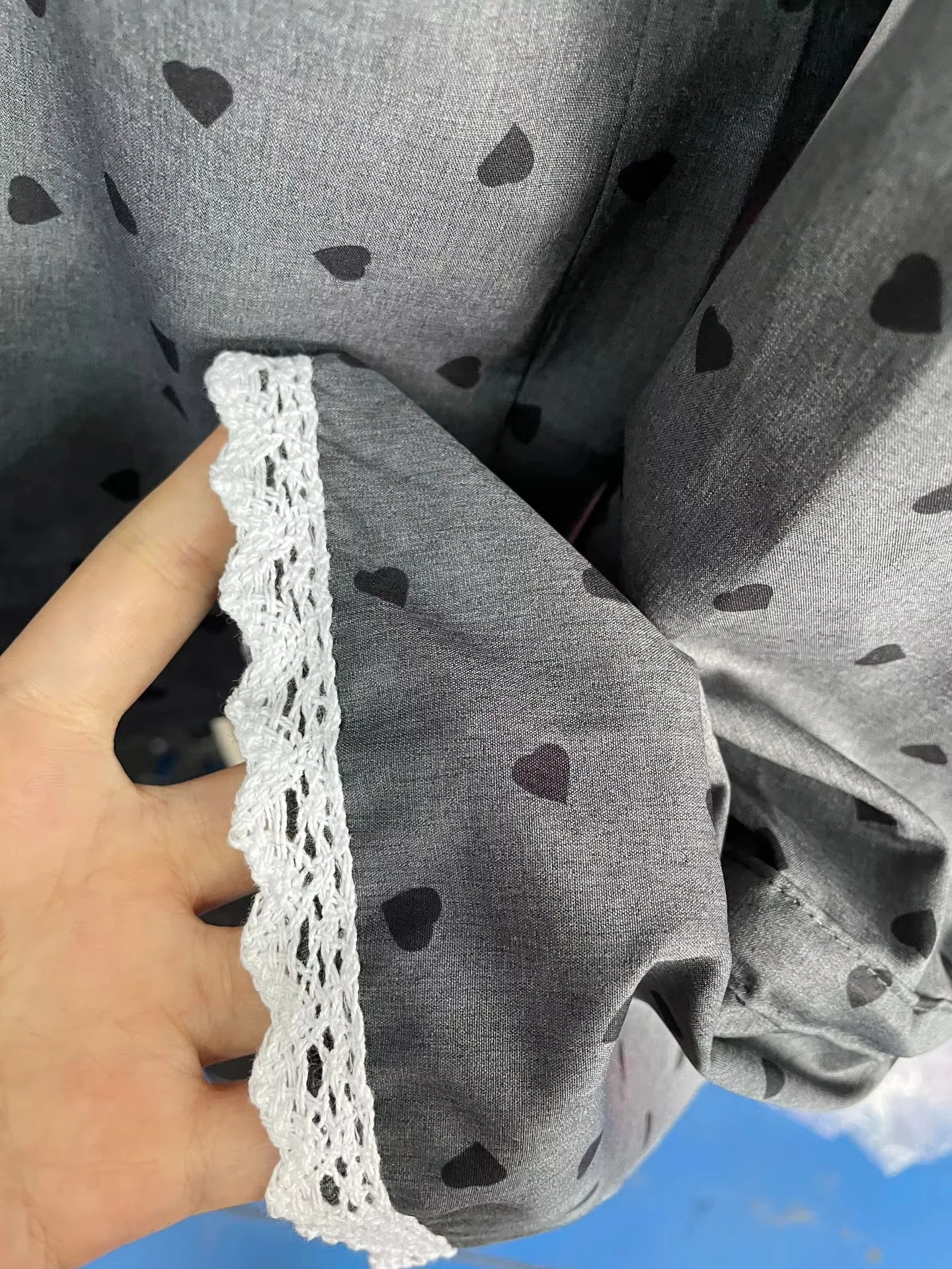 Chemise ample en dentelle pour femmes, chemisier imprimé cœur aimant, col rabattu, manches évasées, haut Vintage, printemps automne