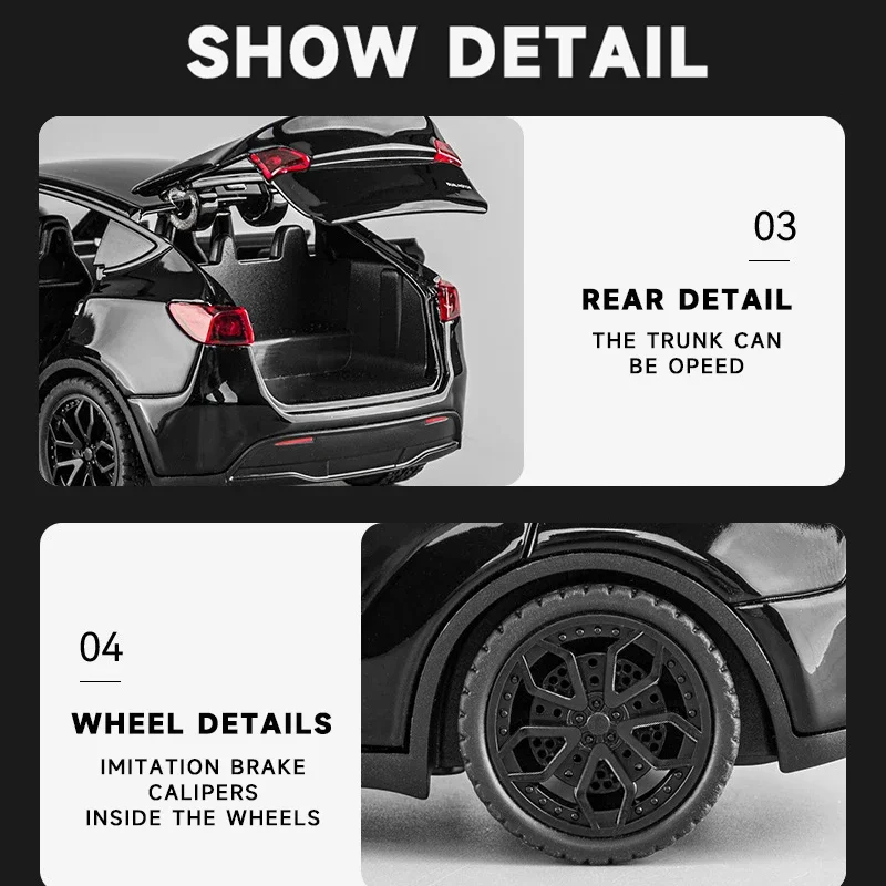 New Energy Model Y Diecast 1:32 Alloy Model Car Miniature Simulation Metal Vehicle Collect Christmas Gift Boys Toy
