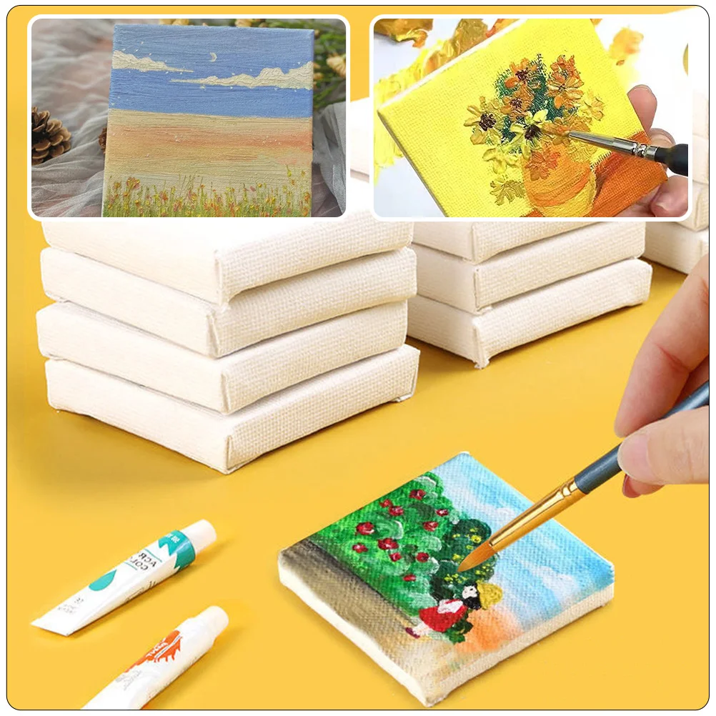 2 nastaví mini mazat malba deska citlivý plátna malý drobný dřevěný canvases pro DIY zásoby dekorační dítě