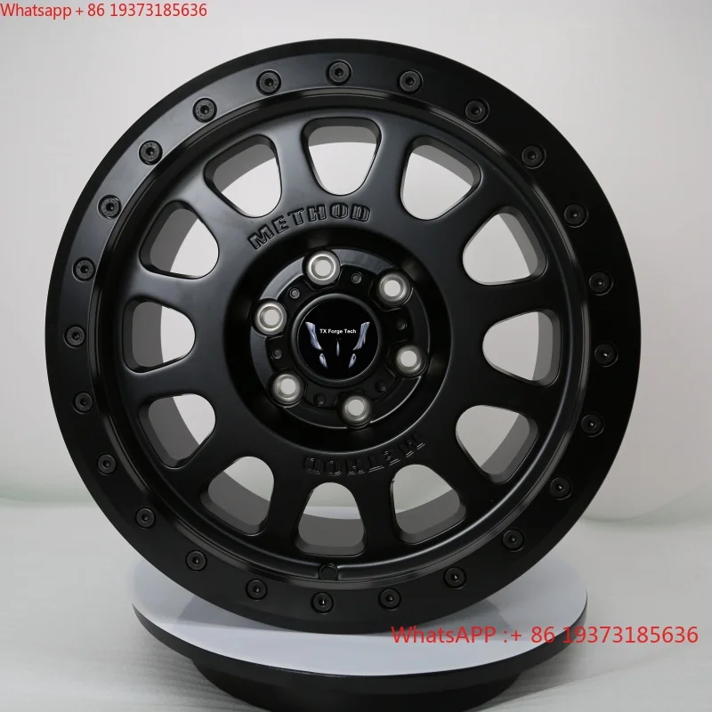 New Factory Direct Sale 5*114.3 Custom Forged Aluminium Alloy Road Wheel Rims Matte Black Outer Anti Trip OEM ODM Beadlock 40mm