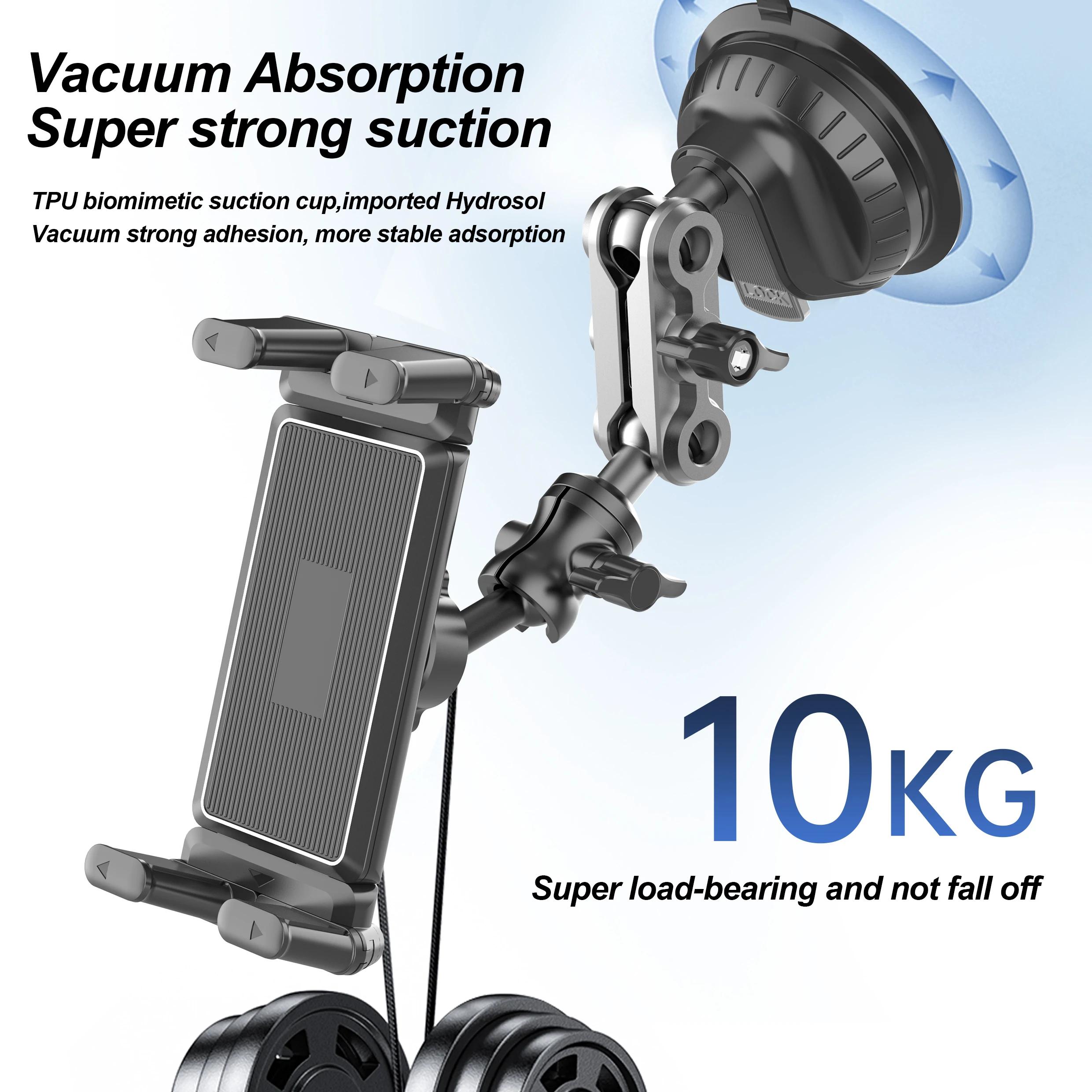 Universelle Autohalterung aus Aluminiumlegierung, verstellbarer Magic Arm für Videoaufnahmen und Vlog-Filmen, für 4"-15" Smartphones und Tablets – Detail 4