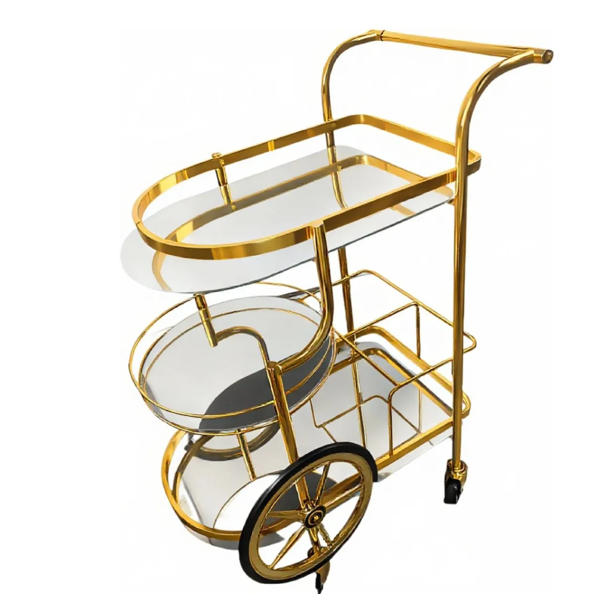 LMM light luxury retro trolley dim sum beverage cake cart wine meal light luxury rack