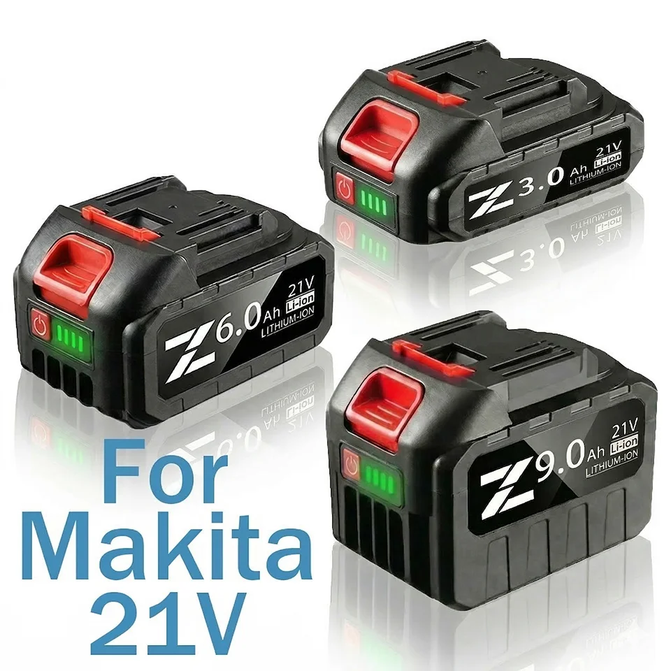 Rechargeable 18V 21V 388VF Li-ion Battery 3000-9000mAh Long Lasting Fast Charging Durable For Makita Electric Power Tool LED