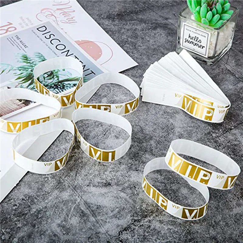 

ABGB-2500 Pcs VIP Wristbands Lightweight Event Bracelets Personalized Party Wrist Bands Colored Waterproof Armband