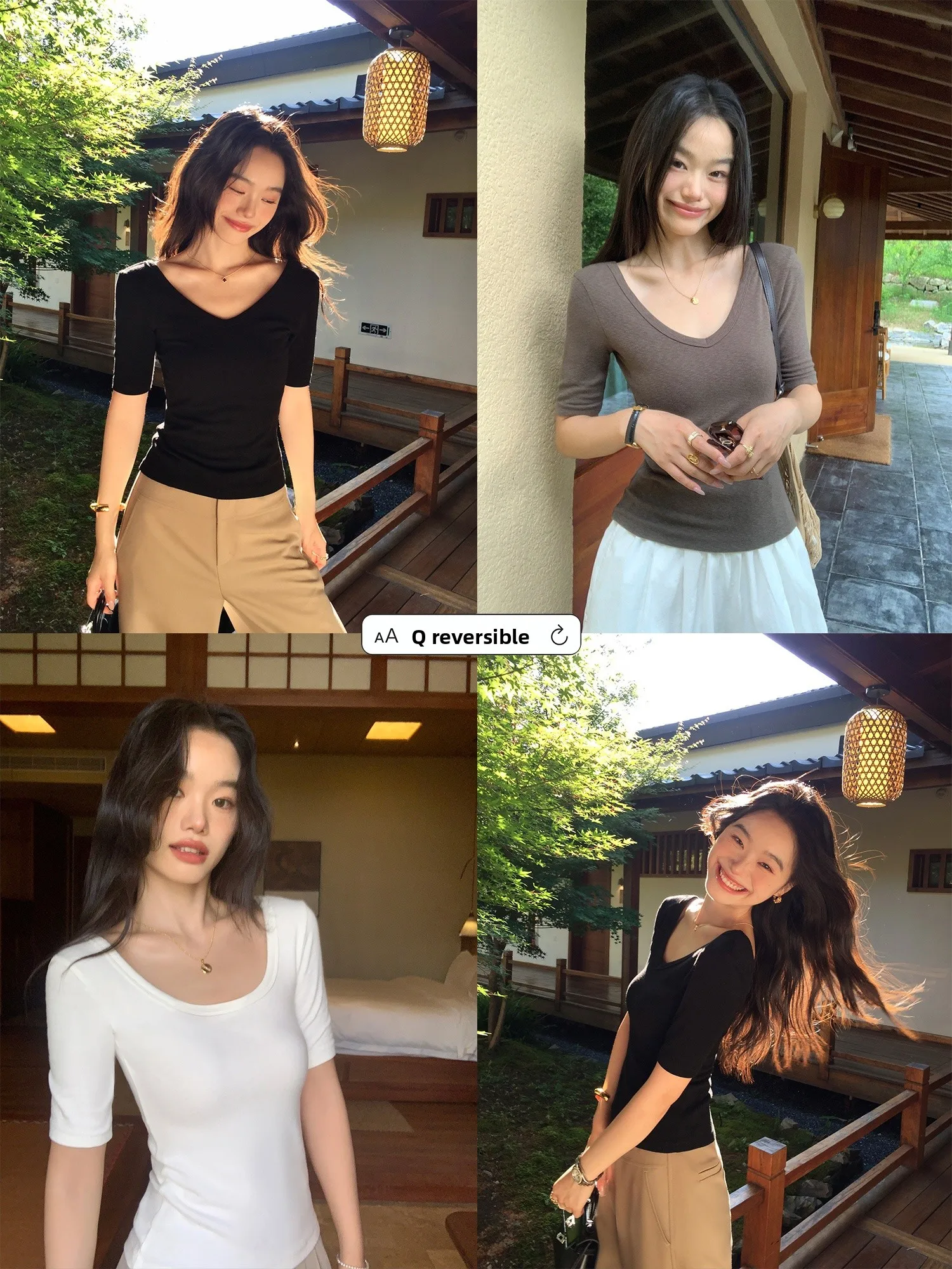 

Женская приталенная футболка Pusumede с V-образным вырезом и коротким рукавом, повседневный трикотажный топ из смесового хлопка, универсальная модель для всех сезонов