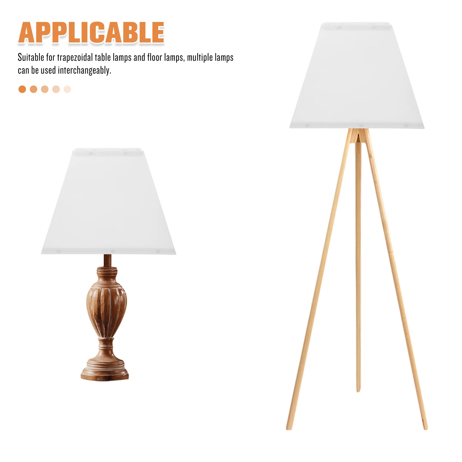 1 قطعة عاكس الضوء النسيج مربع كبير جدا لمصباح طاولة أرضية سهلة التجميع استبدال غطاء خفيف شبه منحرف معلقة الظل #5