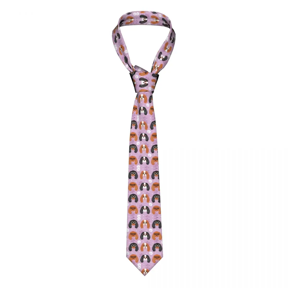 

Formal Cavalier King Charles Spaniel With Glasses Neckties Men Custom Silk Dog Business Neck Tie