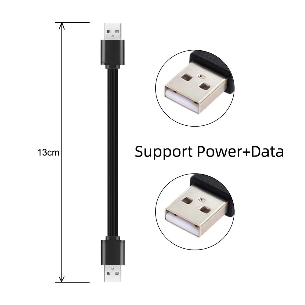 Cablecc 3 Pack USB 2.0 Type-A to Type-B and Type-A Female Extension Male Flat Slim Data Cable for Disk & Phone Printer 13cm