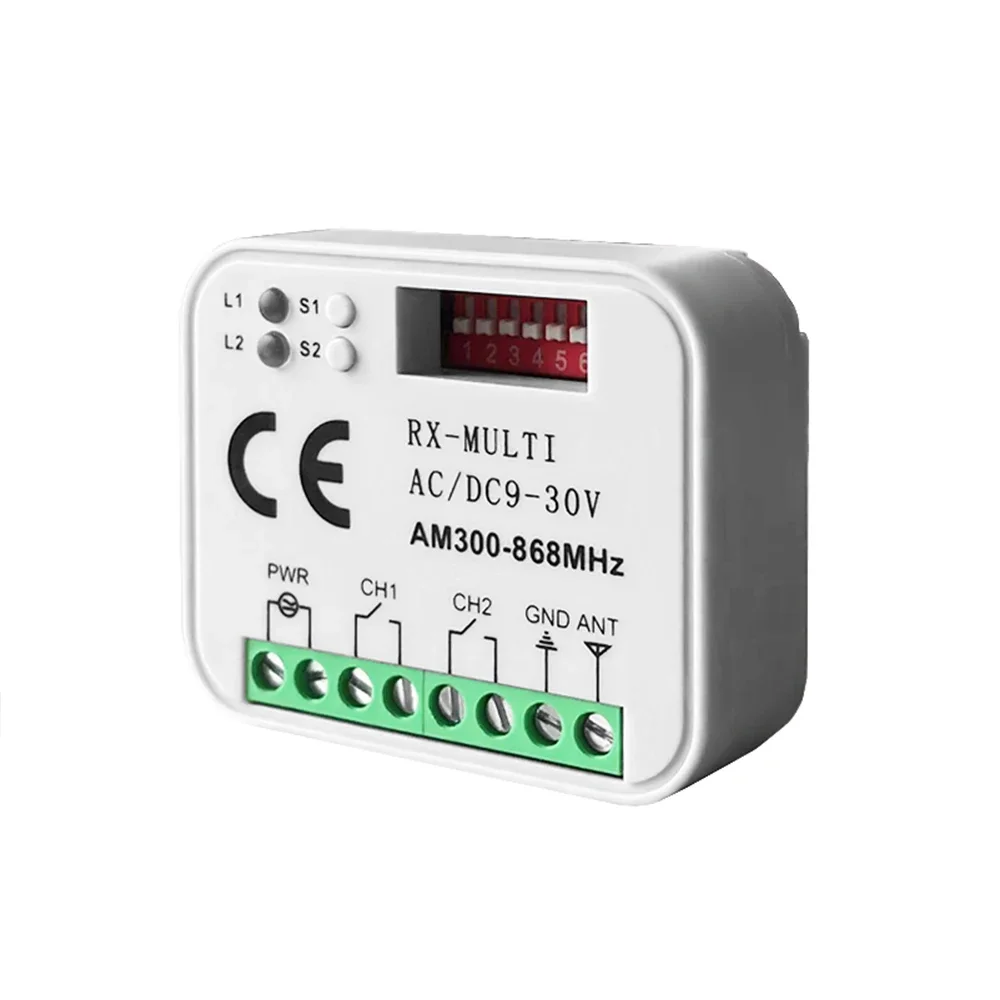 Remote Control Switch Receiver 300-868MHz 433MHz RX MULTI Receiver Universal 9-30V 220V For Garage Door Control Garage Command