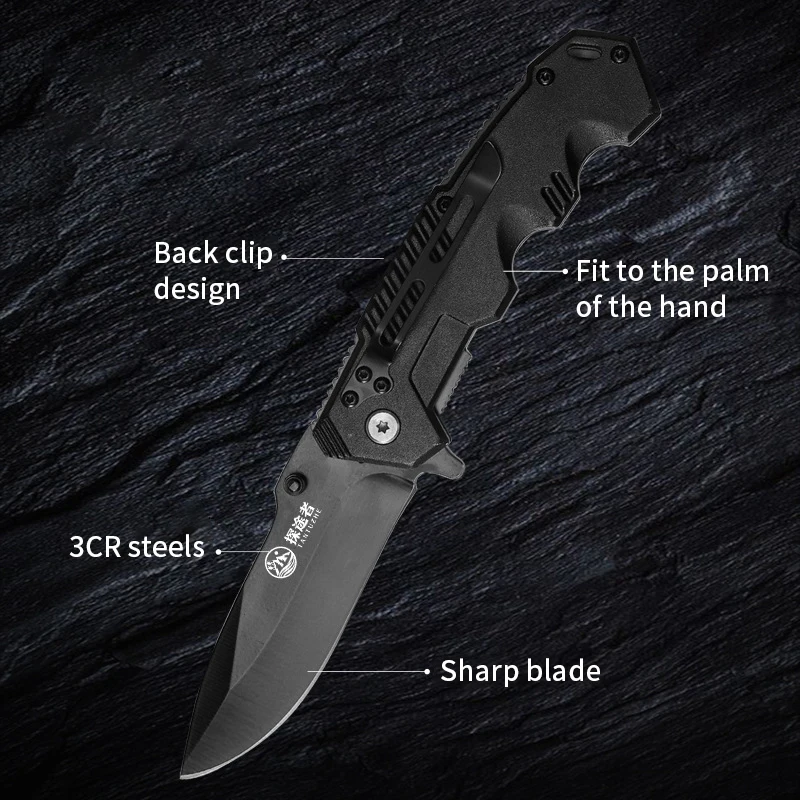 Multifunctional Outdoor Stainless Steel Knife, Foldable Knife for Self-Defense, Portable Folding Knife, High Hardness