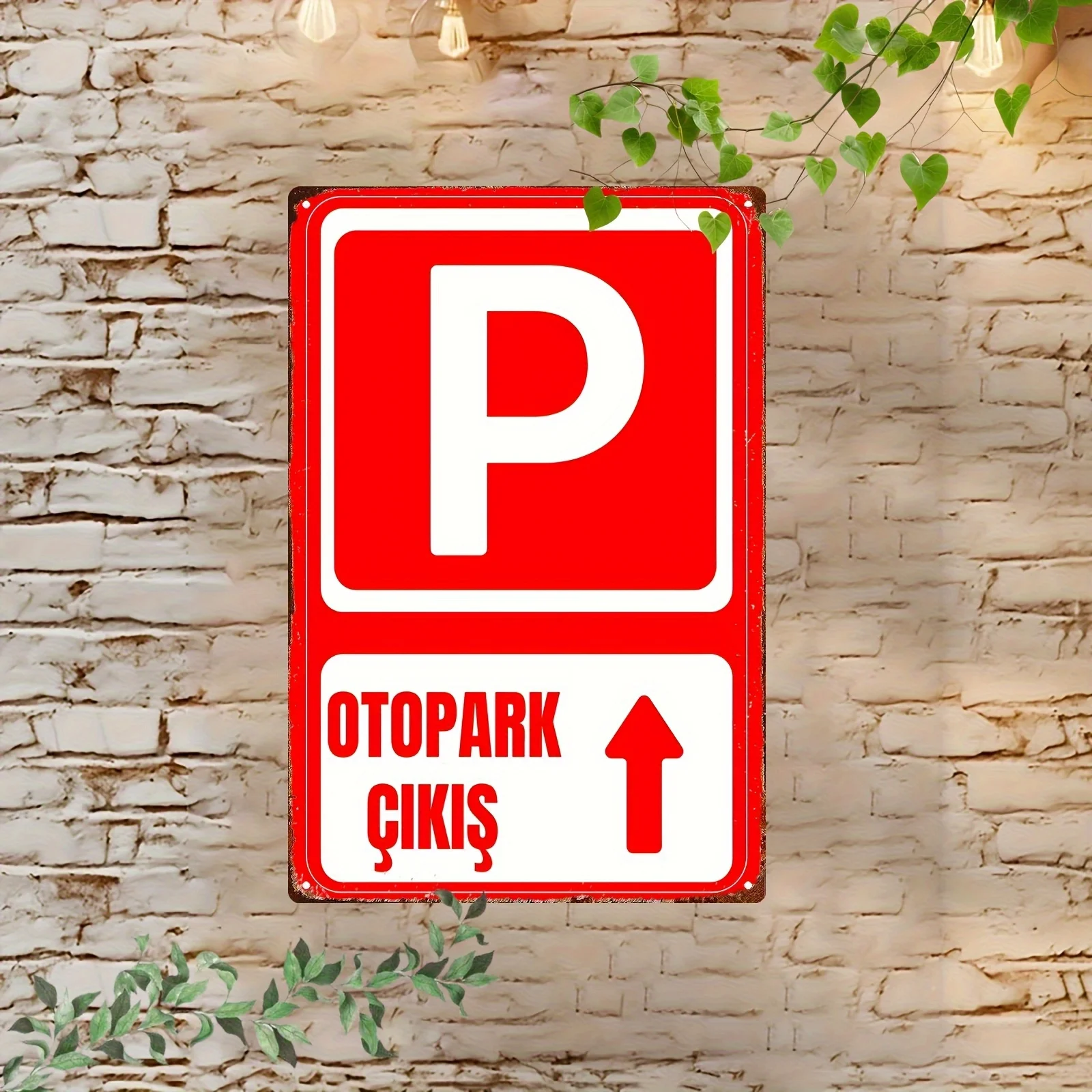 Grand panneau de signalisation pour sortie de parking - Design rouge et blanc, construction en métal durable - Garage, parking, route, maison, bureau - Easter Chri