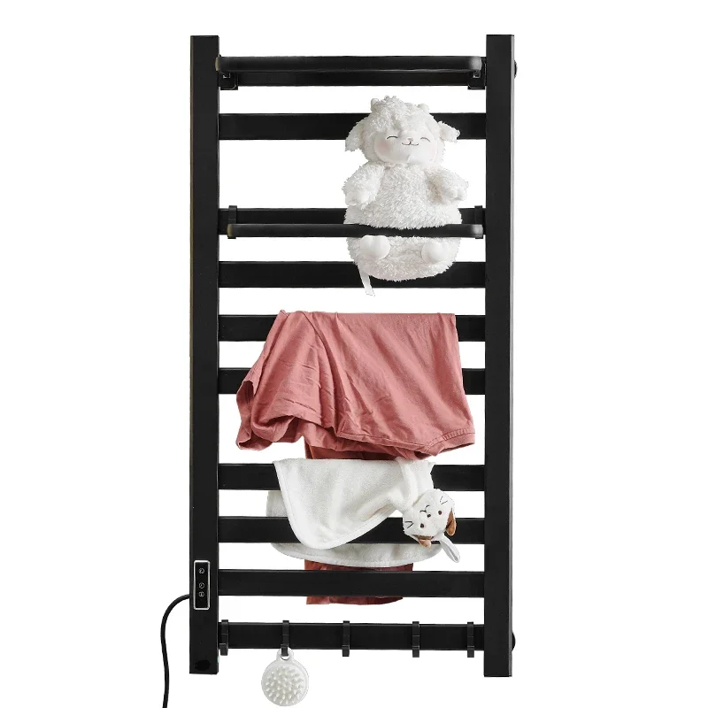 Moderne schwarze Badezimmer einstellbare Temperatur Aluminium Leiter Handtuch wärmer elektrische Handtuch halter