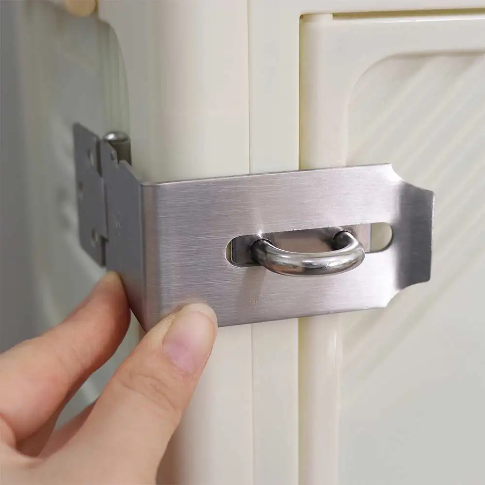 

Простота установки 90° ° Засов навесного замка, безопасный противоугонный замок, пластина, пряжка, прочная застежка из нержавеющей стали, замок для стола